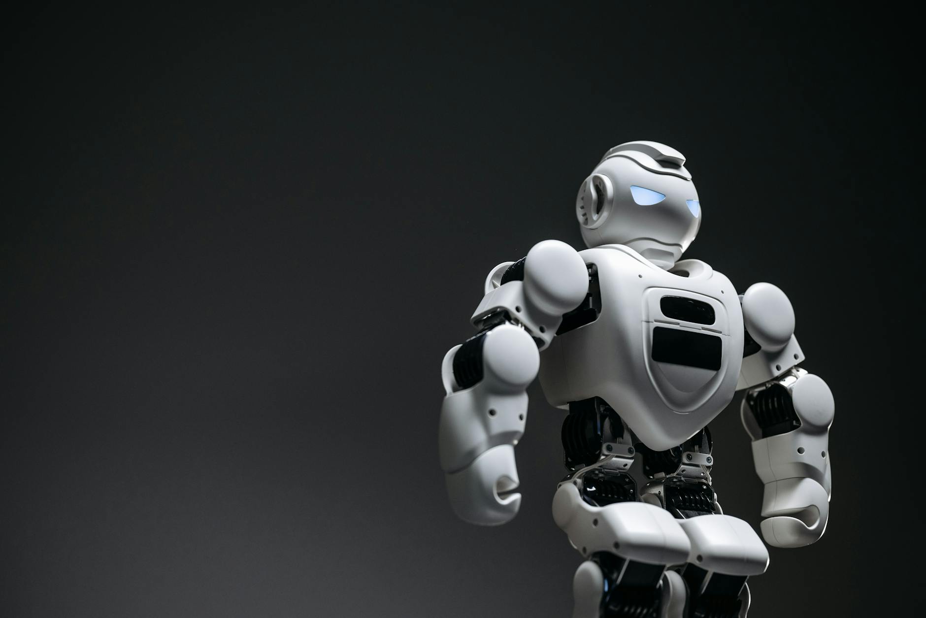 close up shot of white toy robot